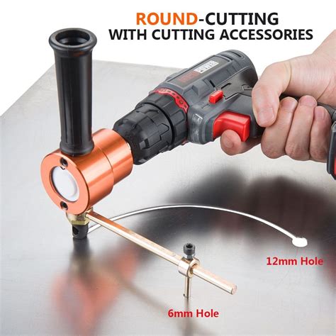 sheet metal drill hole cutter|drill attachment sheet metal cutter.